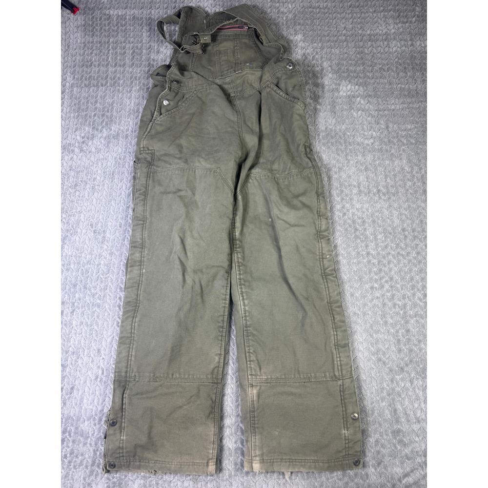 Walls Double Knee Winter Overalls Olive Green Canvas Womans 12-14 Large Regular